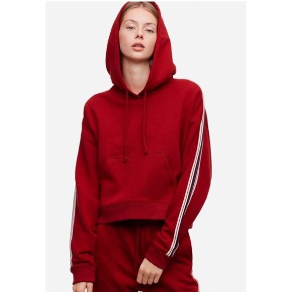 TNA Red Striped Hoodie size Large - Picture 1 of 6